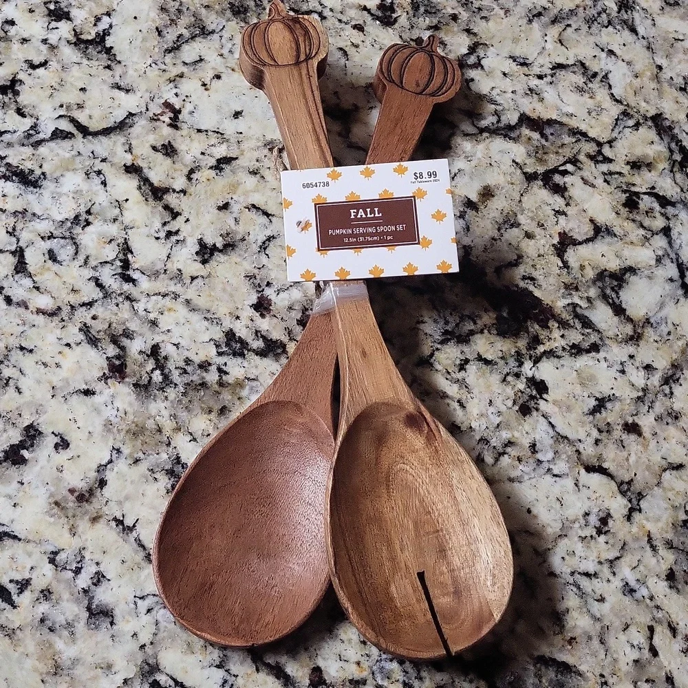 Wood Serving Spoon Pumpkin Set Bundle